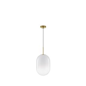 Nova Luce Chrysi - hanglamp - Ø 24 x 120 cm - messing goud en wit