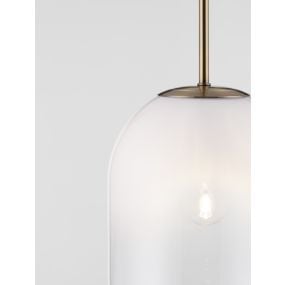 Nova Luce Chrysi - hanglamp - Ø 18 x 120 cm - messing goud en wit