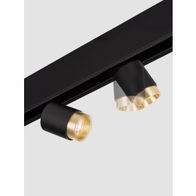 Nova Luce Ultra Slim - rail spot - lichtbundel instelbaar van 15 tot 36 graden - Ø 4,5 cm - 5W LED incl. - zwart en goud