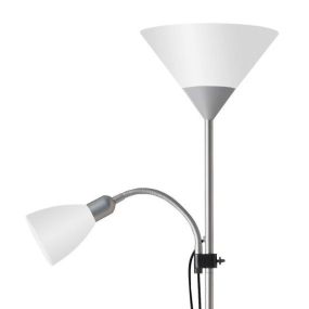 Brilliant Spari 4 - staanlamp - 180 cm -zilver en wit