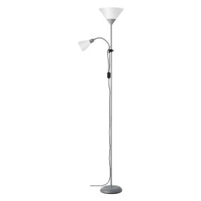 Brilliant Spari 4 - staanlamp - 180 cm -zilver en wit