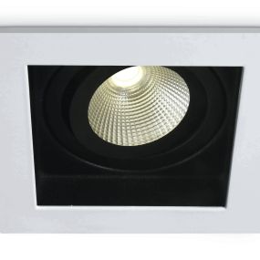 ONE Light COB Shop & Hotel - inbouwspot - 100 x 100 mm, 90 x 90 mm inbouwmaat -12W dimbare LED incl. - wit - 3000K