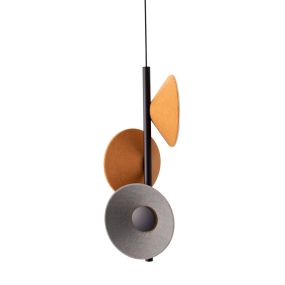 Maxlight Puro - hanglamp - 51 x 19 x 220 cm - 4 x 2W LED incl. - grijs en geel