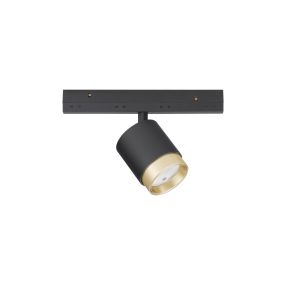 Nova Luce Ultra Slim - rail spot - lichtbundel instelbaar van 15 tot 36 graden - Ø 5,5 cm - 10W DALI dimbare LED incl. - zwart en goud