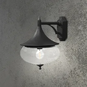 Konstsmide Libra - buiten wandlamp -  28 x 36 x 39,5 cm - IP23 - mat zwart en transparant
