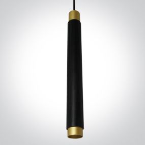 ONE Light magnetisch railsysteem MINI, MIDI & MAXI - hanglamp - Ø 3,3 x 150 cm - 5W LED incl. - zwart en messing
