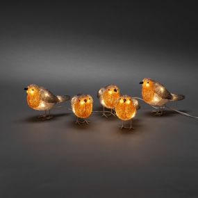 Konstsmide kerstverlichting - 5 decoratieve vogels - 11 x 7 x 400 cm - IP44 - multikleuren