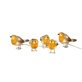 Konstsmide kerstverlichting - 5 decoratieve vogels - 11 x 7 x 400 cm - IP44 - multikleuren