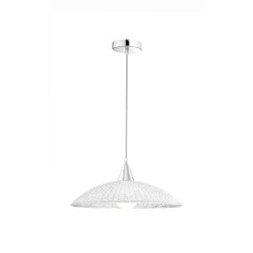 Nova Luce Shell - hanglamp - Ø 40 x 100 cm - wit en chroom