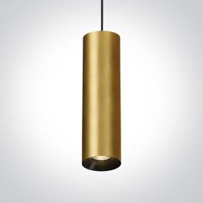 ONE Light Cylinder - hanglamp - Ø 7,5 x 240 cm - geborsteld messing