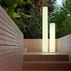 New Garden Fity 160 - buiten vloerlamp - Ø 19 x 160 cm - 20W LED incl. - IP65 - wit - warm witte lichtkleur
