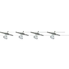 Searchlight Track & Spot - LED-kabelset - 500 cm - 5 x 5W LED incl. - chroom