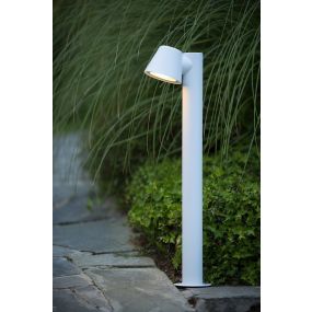 Lucide Dingo LED - tuinpaal - 18 x 70 x 11 cm - 5W dimbare LED incl. - IP44 - wit