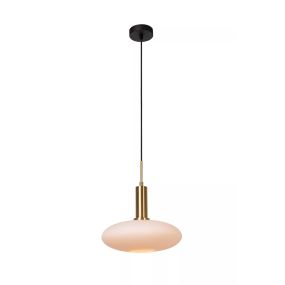 Lucide Singala - hanglamp - Ø 30 x 169 cm - opaal en goud