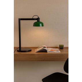 Faro Tatawin - tafellamp - 25 x 45,4 x 57,5 cm - satijnzwart en glansgroen