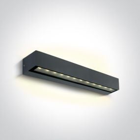 ONE Light Linear Outdoor Series Double Sided - wandlamp - 38 x 7,6 x 6,6 cm - 2 x 10W LED incl. - IP65 - antraciet