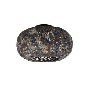 Vico Armor - plafondlamp - Ø 40 x 20 cm - zwart bruin