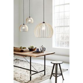 Nordlux Chino - hanglamp - Ø 40 x 284 cm - lichtbruin en zwart