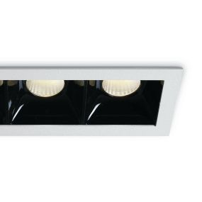 ONE Light Shop Square Boxes - inbouwspot - 157 x 62 mm, 150 x 57 mm inbouwmaat  - 3 x 6,5W dimbare LED incl. - wit