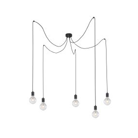 Artdelight Spin - hanglamp 5L - Ø 4,7 x 7,5 cm - zwart