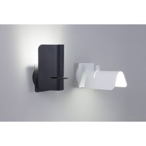 Faro Smile - wandverlichting met schakelaar - 12 x 13,2 x 19,5 cm - mat zwart