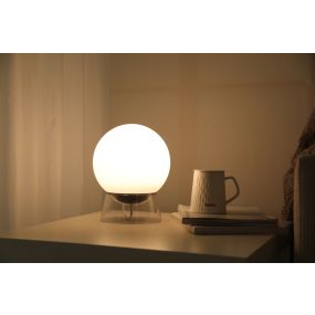 Lutec Globe - tafellamp - slimme verlichting - Lutec Connect - Ø20 x 24,9 cm - 11,5W LED incl. - dimfunctie en instelbare lichtkleur via app - zwart