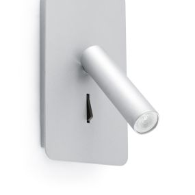 Faro Suau - wandverlichting met schakelaar - 9,5 x 14 x 17 cm - 3W LED incl. - zilver