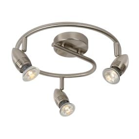 Lucide Caro 3 - opbouwspot - Ø 31 x 13 cm - 3 x 5W LED incl. - satijn chroom