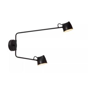 Lucide Milne - wandlamp - 35 x 8 x 54 cm - 2 x 8W LED incl. - zwart