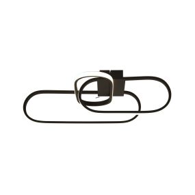 Searchlight Clip - plafondverlichting - 65 x 18 cm - 37W LED incl. - zwart en opaal