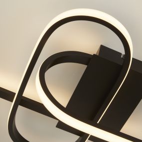 Searchlight Clip - plafondverlichting - 65 x 18 cm - 37W LED incl. - zwart en opaal