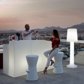 New Garden Carmen 165 - buiten vloerlamp - Ø 44 x 165 cm - 22W LED incl. - IP65 - wit - warm witte lichtkleur