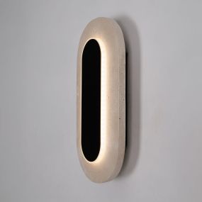 Maxlight Travertino - wandlamp - 30 x 15 x 5 cm - 10W LED incl. - zwart en grijs