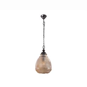 Nova Luce Toulon - hanglamp - Ø 27 x 120 cm - amber