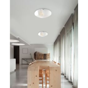 Nova Luce Quale - plafondverlichting - Ø 40 x 8 cm - wit en chroom