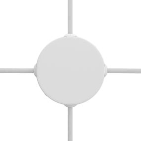 Creative Cables - cilindrische metalen rozet met 4 zijgaten - Ø 8,3 cm - wit