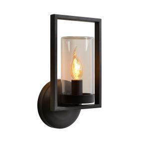 Lucide Nispen - buiten wandlamp - 16 x 13 x 31 cm - IP44 - zwart