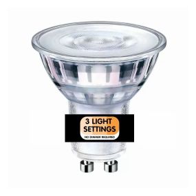ETH LED Sceneswitch - 3-stappen dimbaar - GU10 - 5W - 2700K/2500K/2200K - transparant