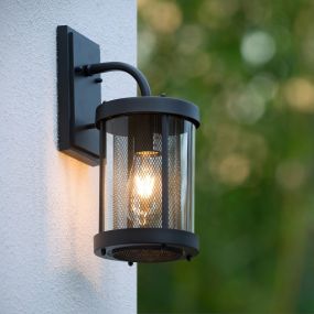 Lucide Makkum - buiten wandlamp - 16 x 21 x 37 cm - IP23 - zwart