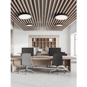 Nova Luce Perfect Profile - plafondlamp op afstandsbediening (incl.) - Ø 100 x 10 cm - 120W dimbare LED incl. - 2700K-6000K - zwart