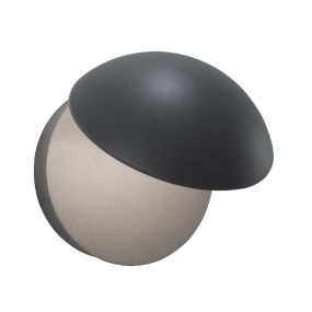 Nova Luce Agile - buiten wandlamp - Ø 15 x 12 cm - 13W LED incl. - IP54 - donkergrijs
