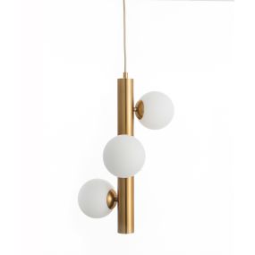 Nova Luce Jaklin - hanglamp - Ø 31,5 x 150 cm - antiek messing