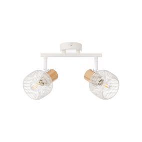 Brilliant Giada - opbouwspot 2L - 38 x 10 x 17,5 cm - wit en licht hout