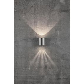 Nordlux Canto 2 - buiten wandverlichting - 8,7 x 10,4 cm - 2 x 6W LED incl. - IP44 - roestvrij staal