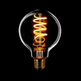 ETH Globe Spiral LED Filament - Ø 8 cm - E27 - 8W dimbaar - 1800K  - transparant