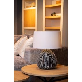 Lucide Maduka - tafellamp - Ø 45 x 61 cm - zwart en wit
