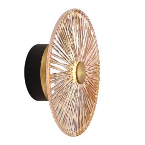 Maxlight Allure - opbouw wandlamp - Ø 28 x 11 cm - 5W LED incl. - mat goud