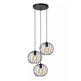 Lucide Danza -  hanglamp - Ø 50 cm x 165 cm - zwart
