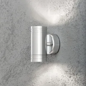 Konstsmide Monza Double - buiten wandlamp - 6 x 10 x 13 cm - 6W LED incl. - IP54 - geanodiseerd zilver