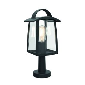 Lutec Kelsey - sokkelverlichting  17 x 15 x 40 cm - IP44 - transparant glas - zwart
